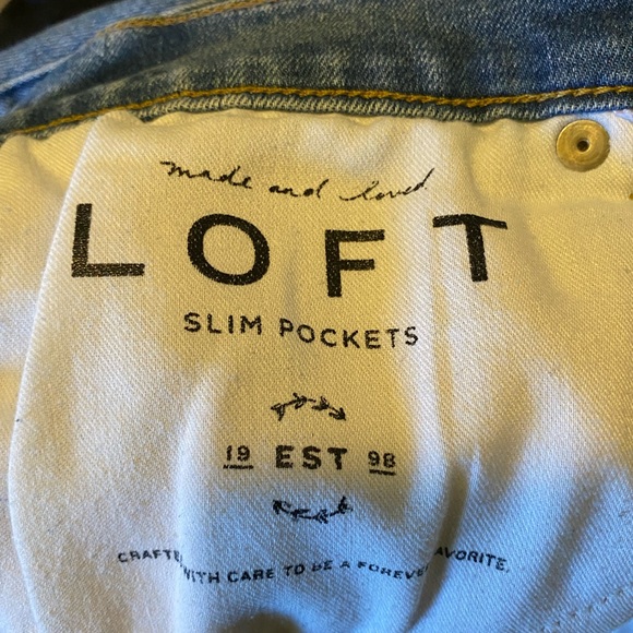 LOFT Women Jeans High Waist Straight Crop Raw Hem Denim, Size 29 / 8P - Picture 6 of 7